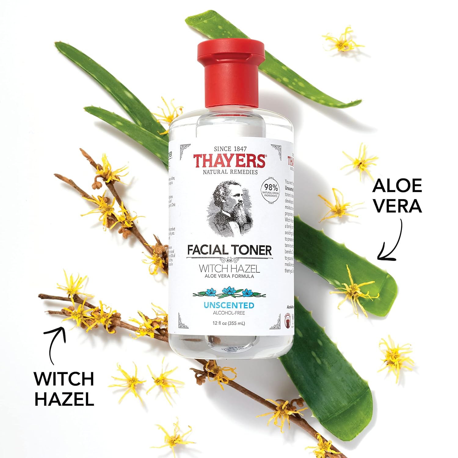 THAYERS Alcohol-Free Rose Petal Witch Hazel Facial Toner with Aloe Vera Formula, 12 Ounce - Image 3